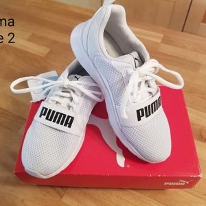 Puma girls white sneakers size 2